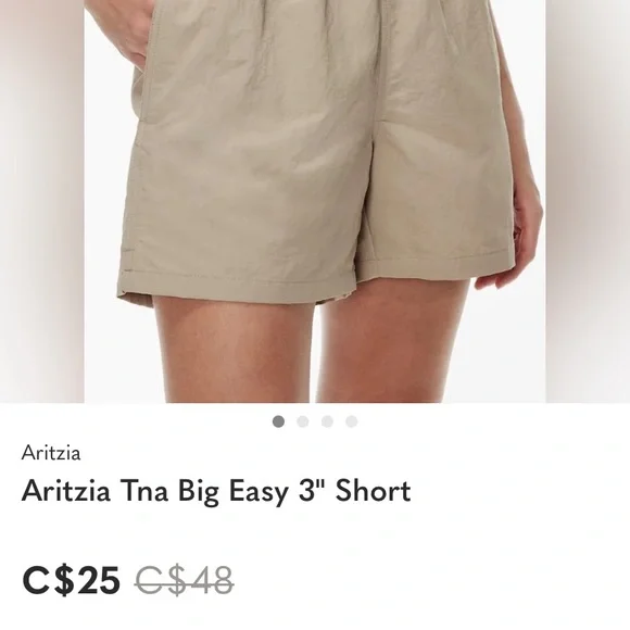 Aritzia Tna High Waist Beige Shorts - Picture 3 of 8